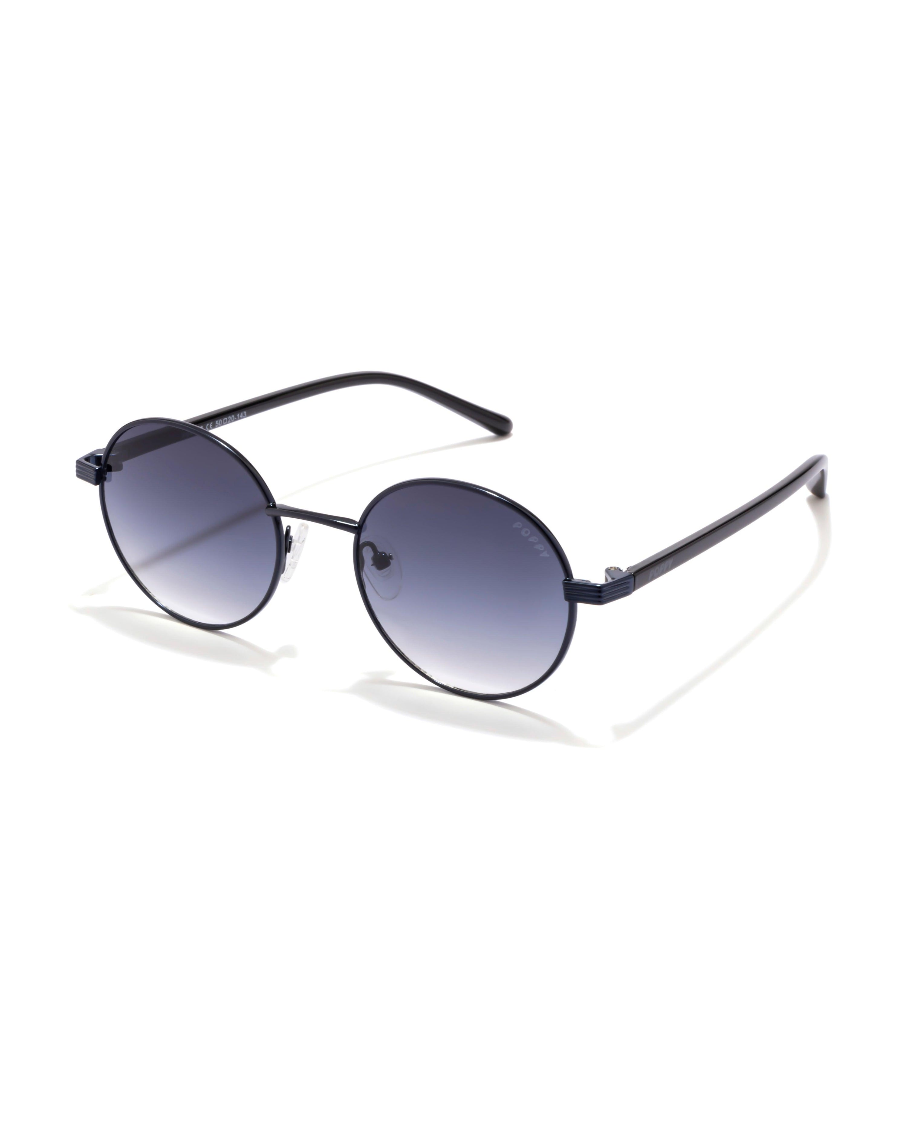 serve unisex round shape blue sunglasses poppy eyewear