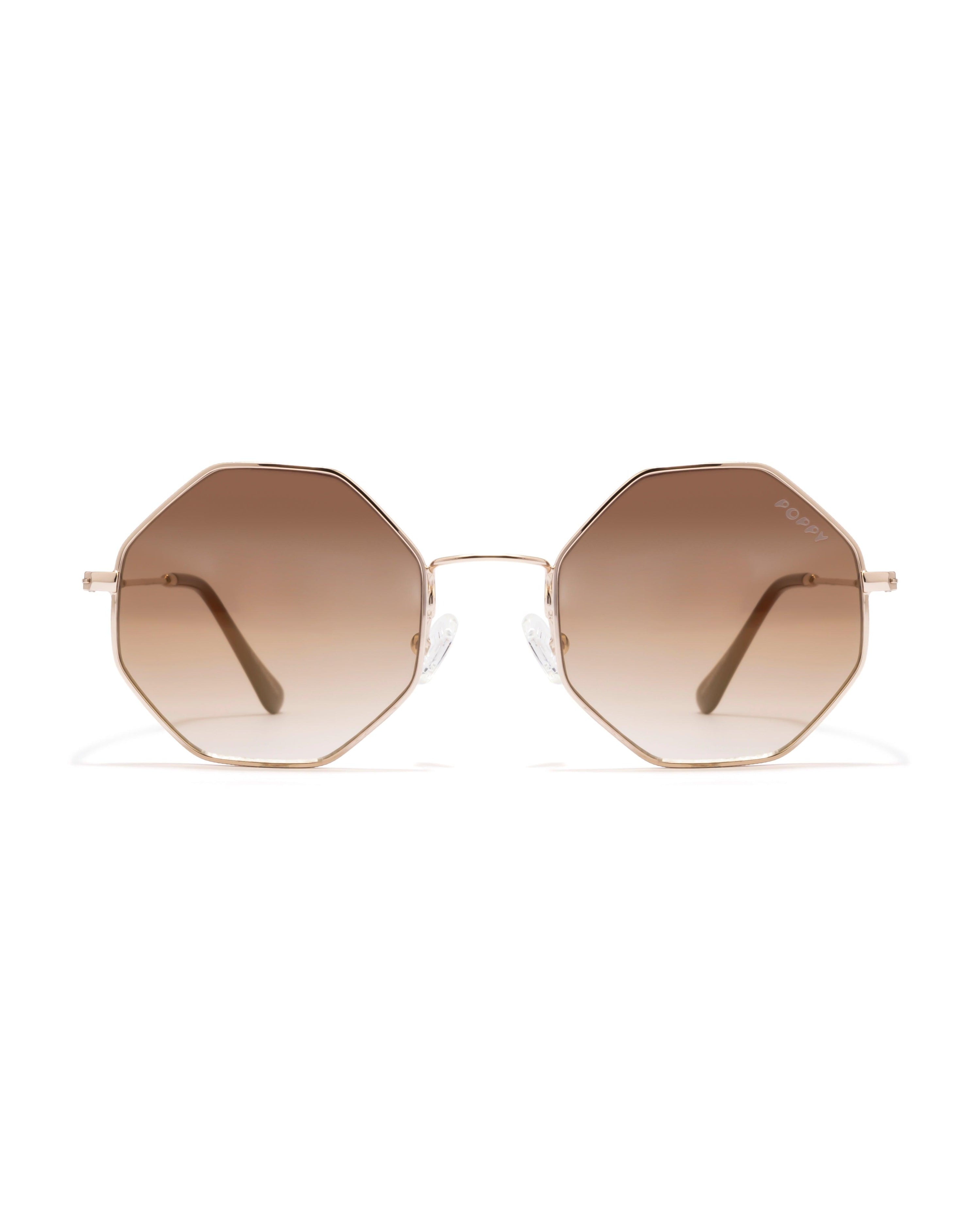 T-rex womens hexagon gold frame goggles poppy eyewear