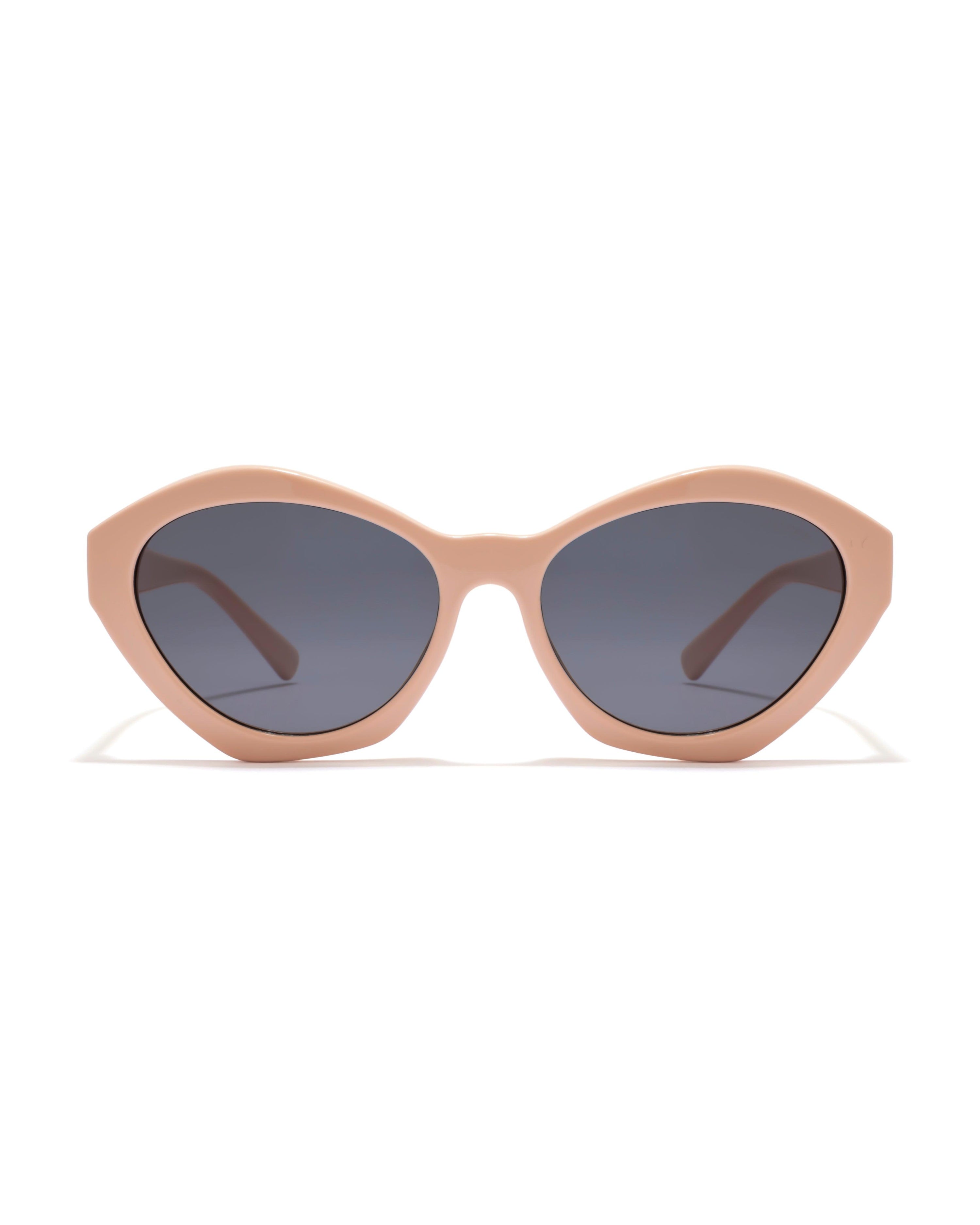 kween womens hexagon shape beige goggles poppy eyewear