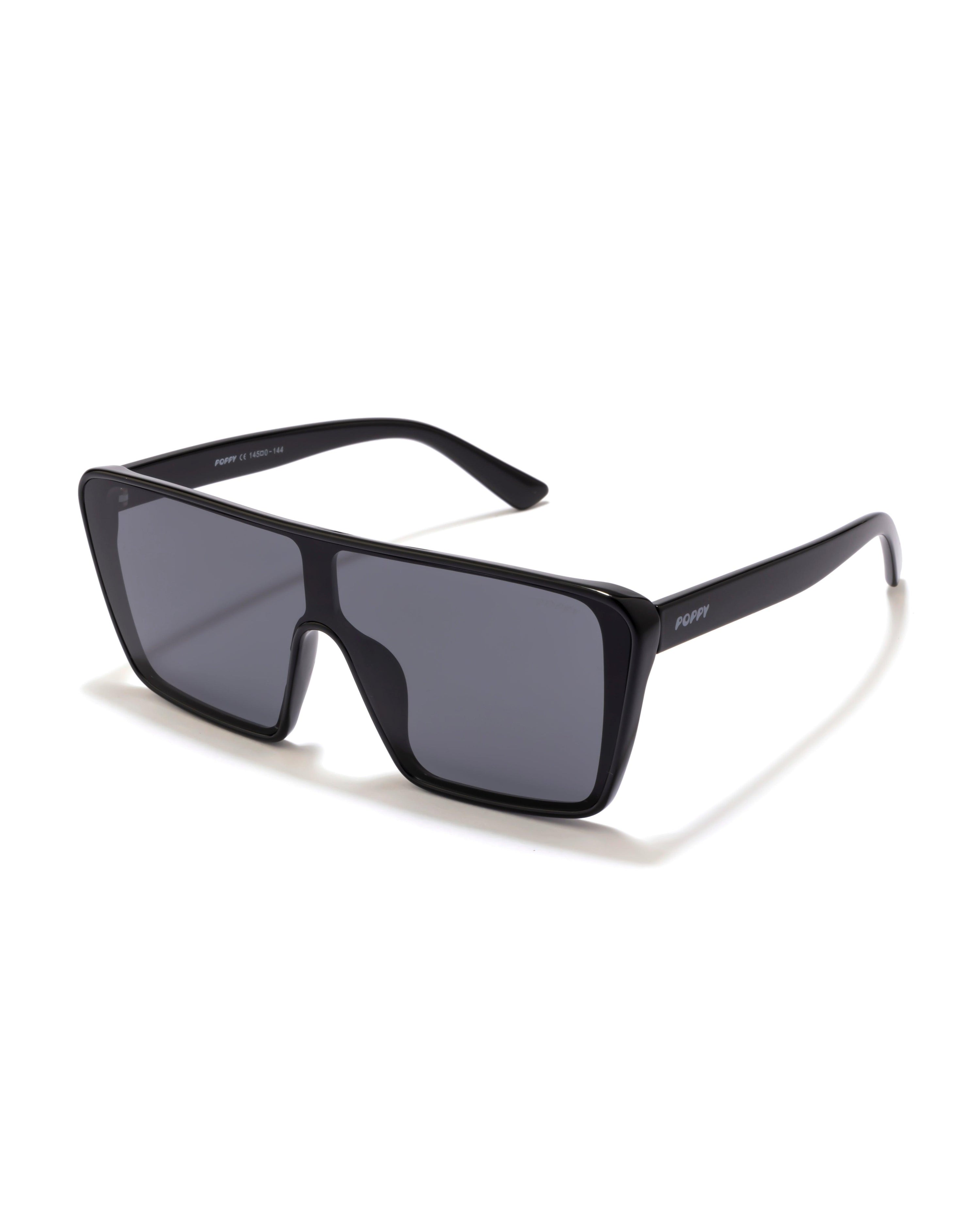 Squad mens square wayfarer black shades poppy eyewear