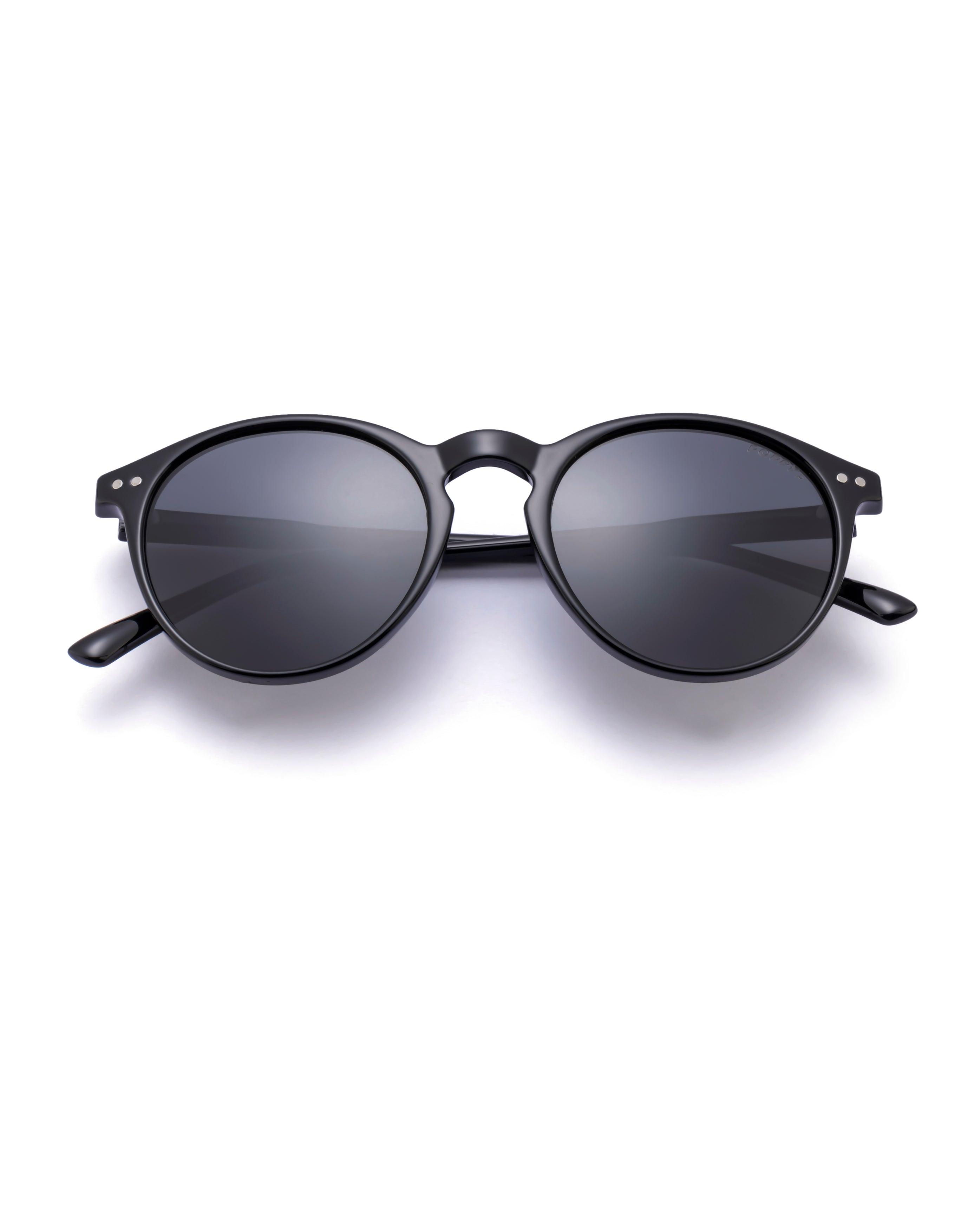 goblin black round shape unisex sunglasses poppy eyewear