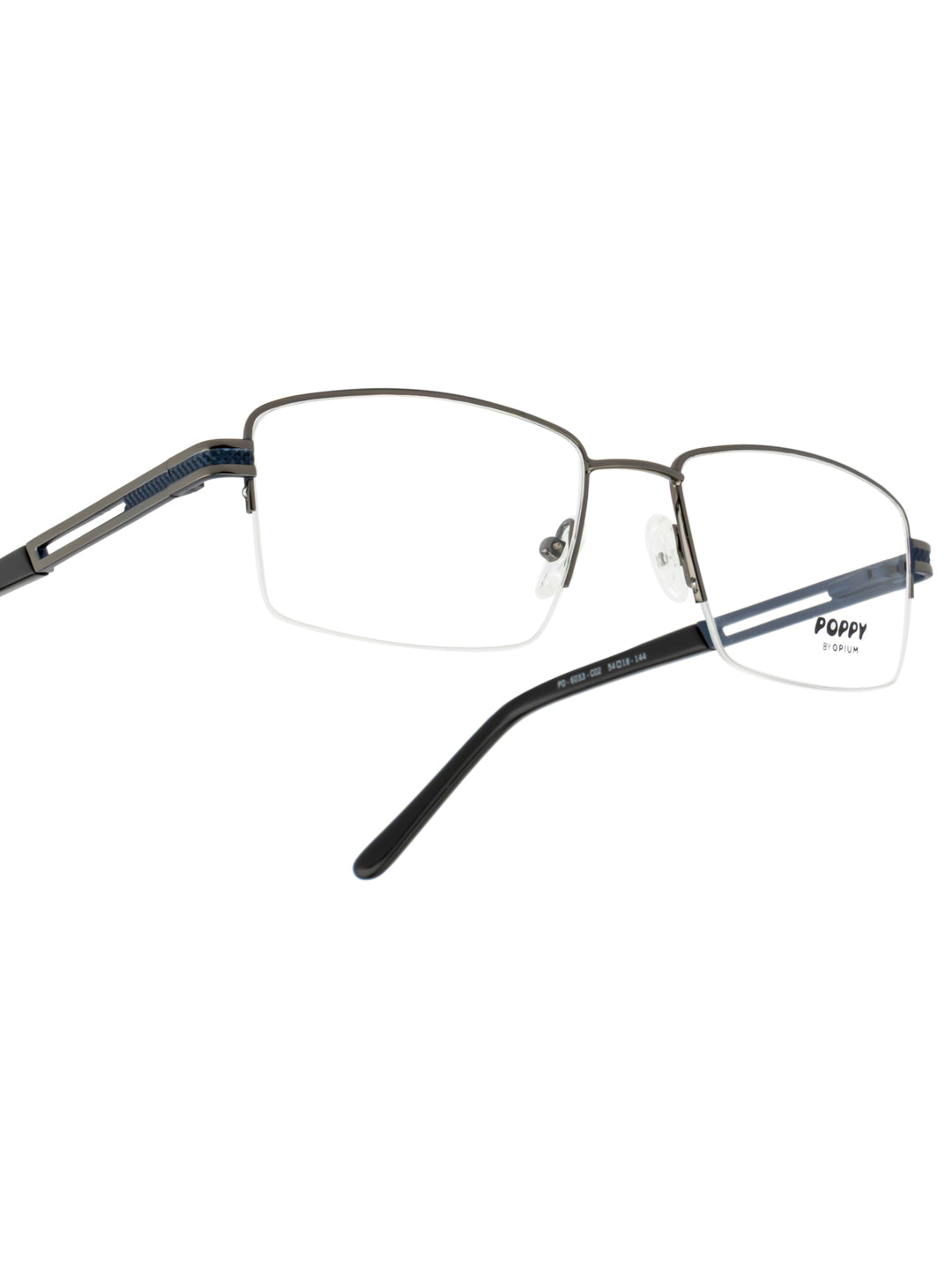 POPPY PO-6033-C02-54 Gun Metal Sqaure Frames