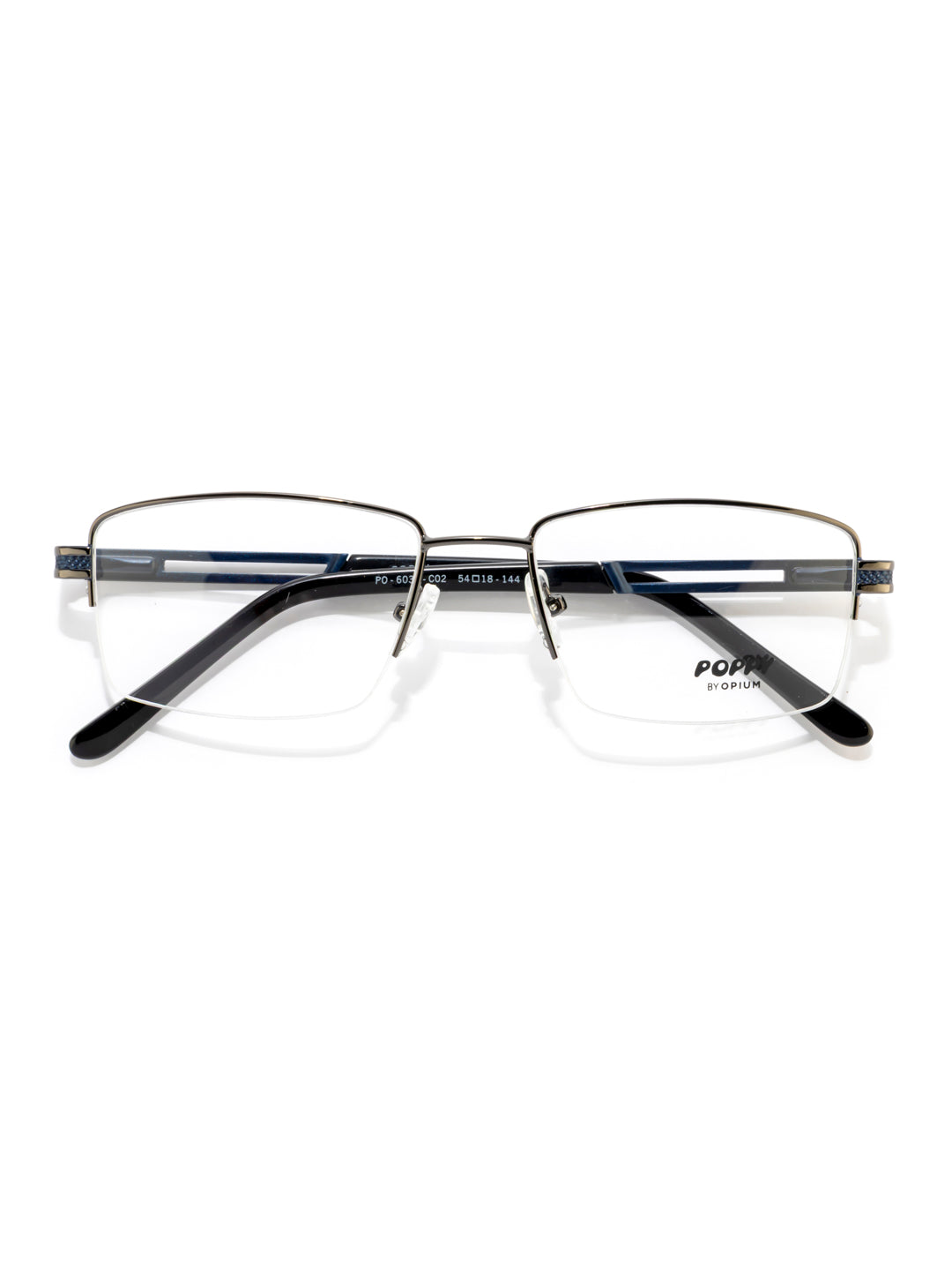 POPPY PO-6033-C02-54 Gun Metal Sqaure Frames