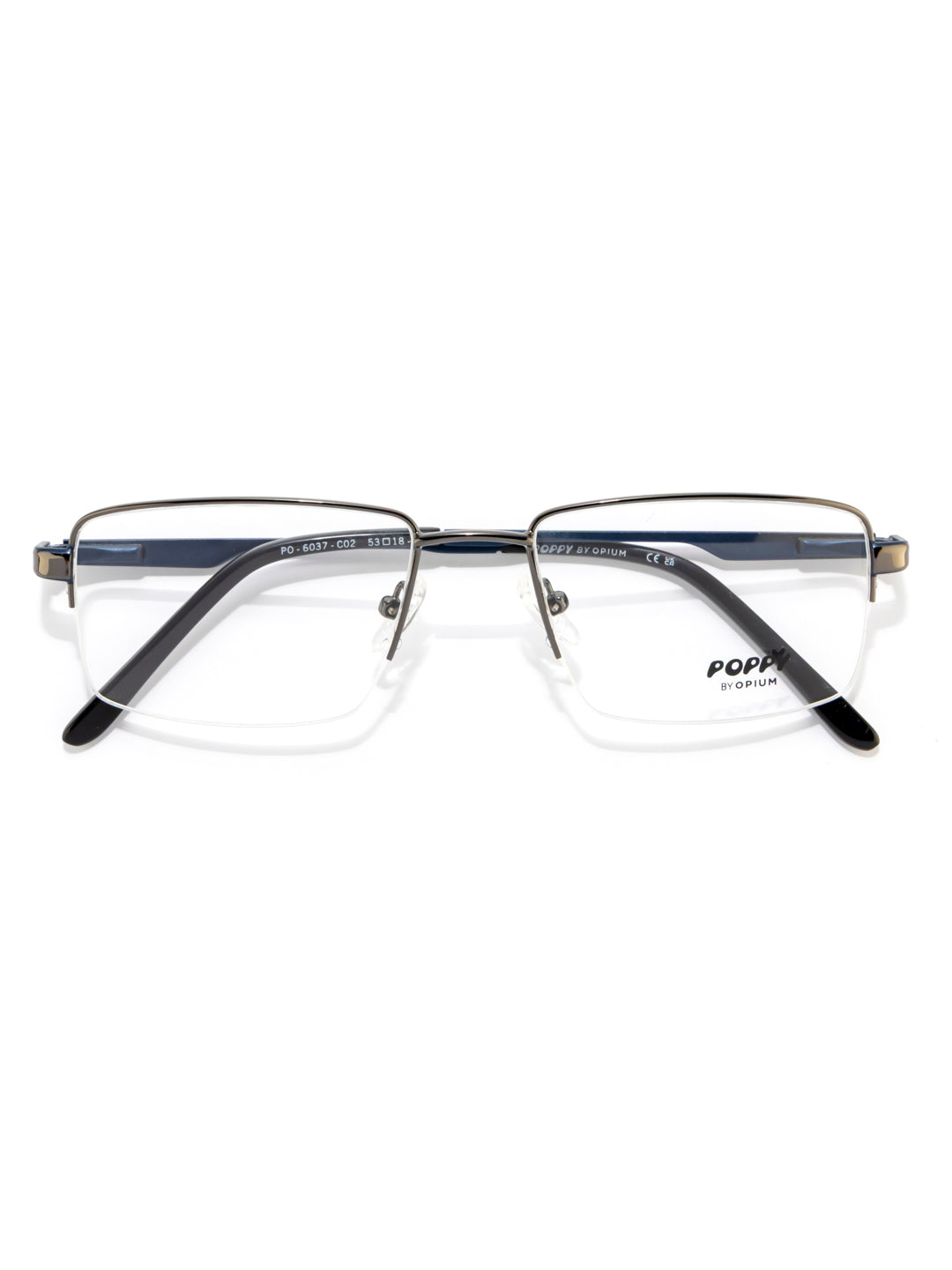 POPPY PO-6037-C02-53 Gun Metal Sqaure Frames