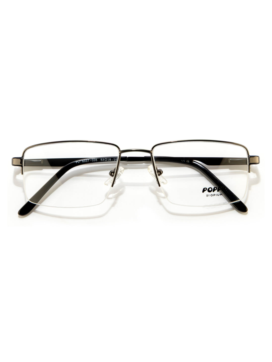 POPPY PO-6037-C05-53 Gun Metal Sqaure Frames