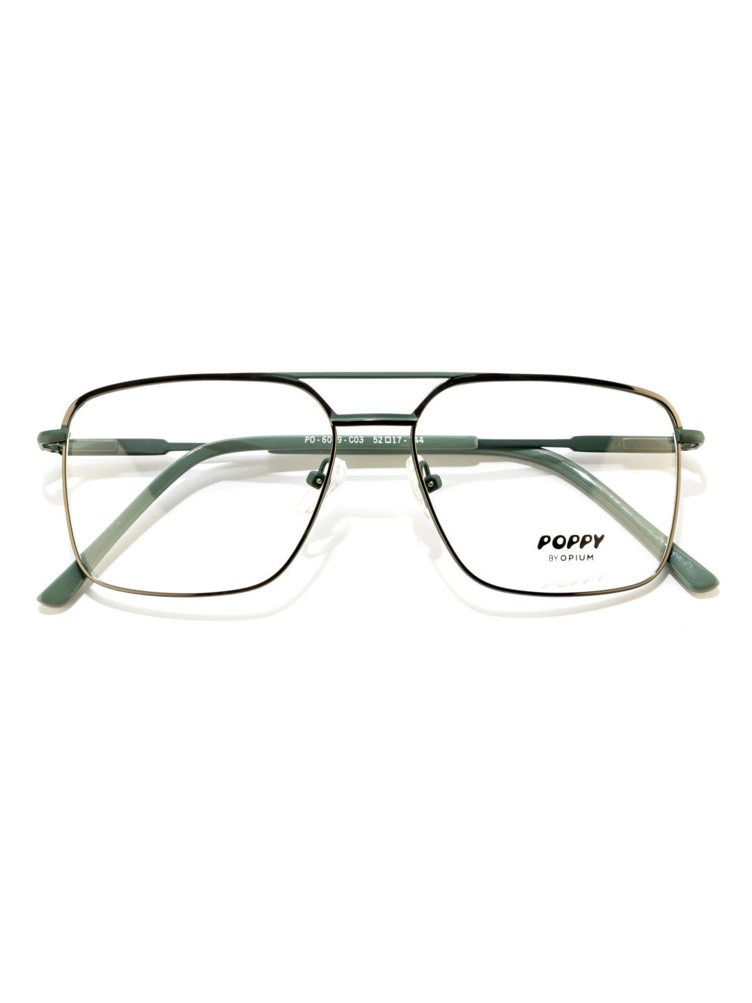 POPPY PO-6039-C03-52 Gun Metal Sqaure Frames