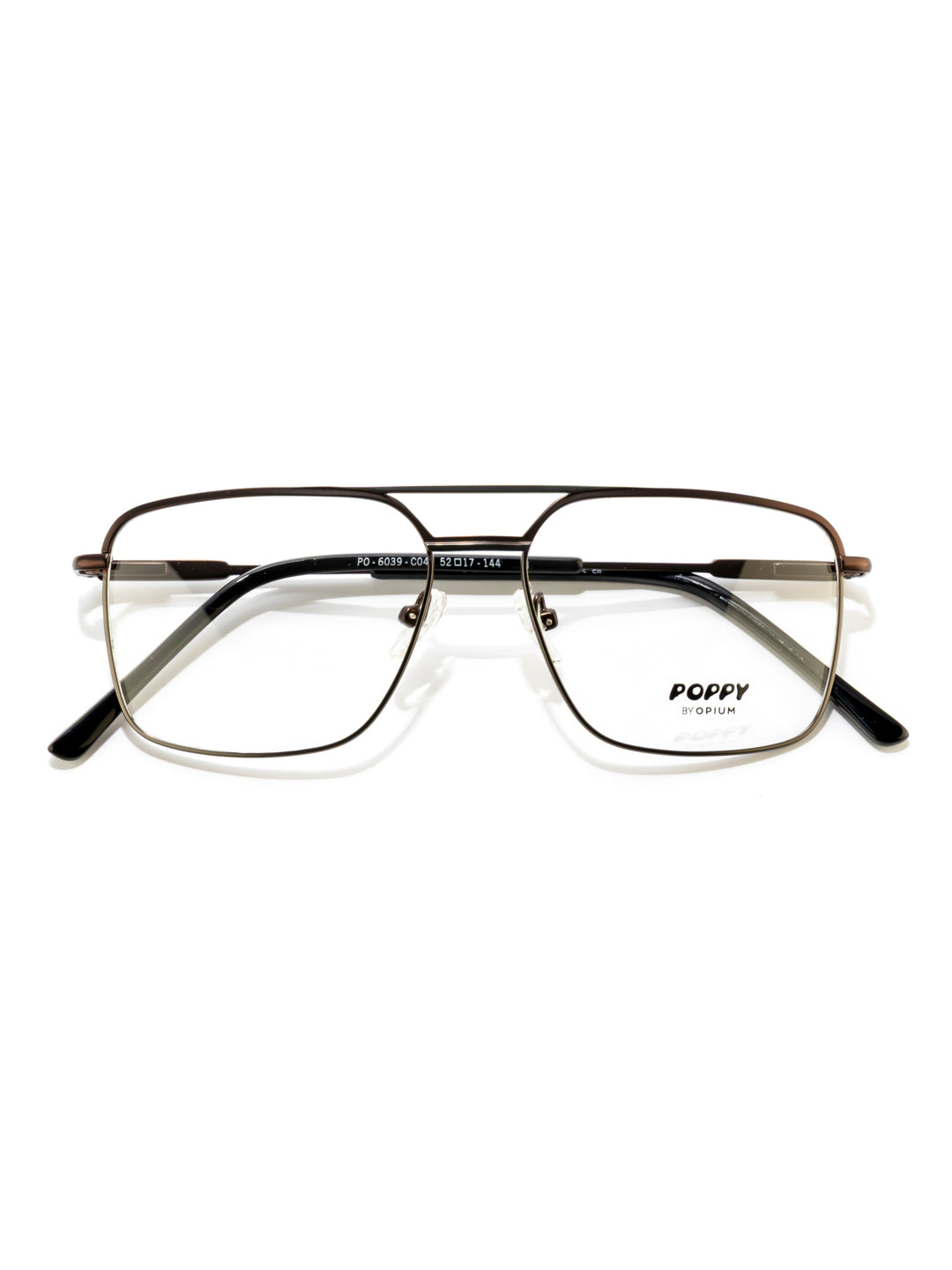POPPY PO-6039-C04-52 Gun Metal Sqaure Frames