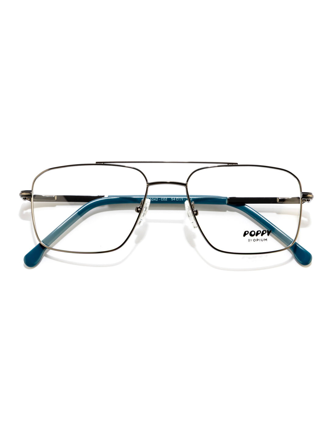 POPPY PO-6042-C02-54 Gun Metal Sqaure Frames