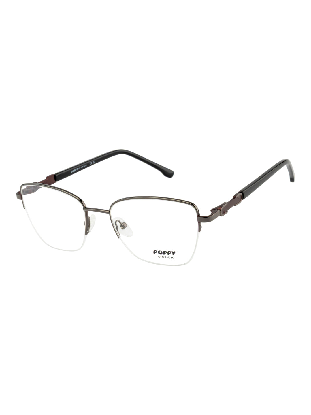 POPPY PO-6051-C02-52 Gun Metal Sqaure Frames