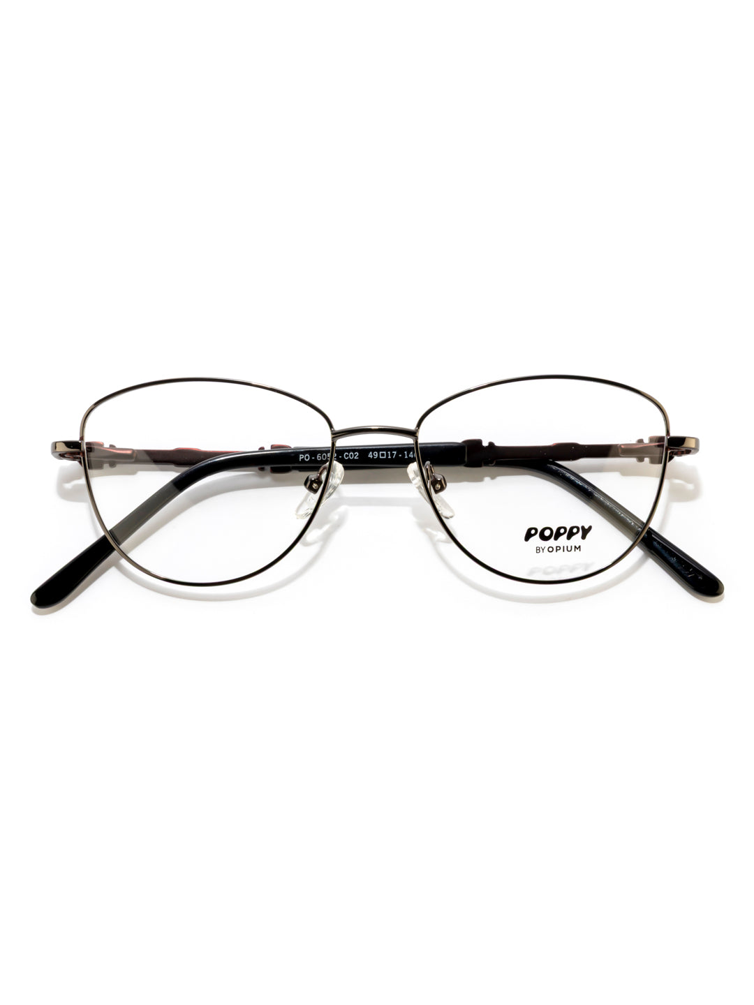 POPPY PO-6052-C02-49 Gun Metal Cat Eye Frames